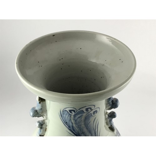 311 - LARGE ORIENTAL BLUE AND WHITE BALUSTER VASE, APPROX. 59 cm