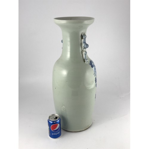 311 - LARGE ORIENTAL BLUE AND WHITE BALUSTER VASE, APPROX. 59 cm