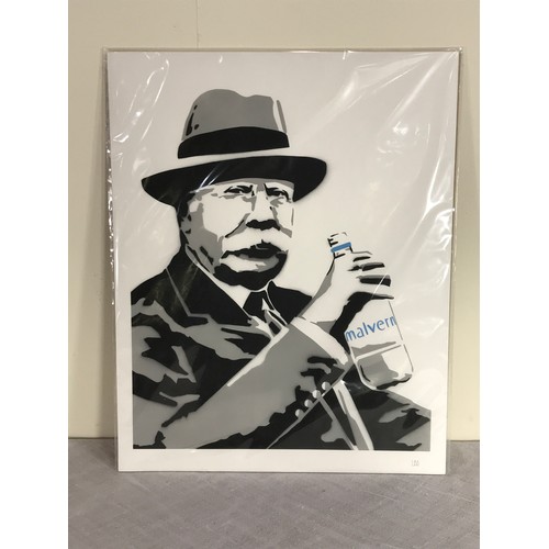 1243 - MODERN PRINT 'COMPOSED REFRESHED' DEPICTING ELGAR APPROX. 50 X 40CM