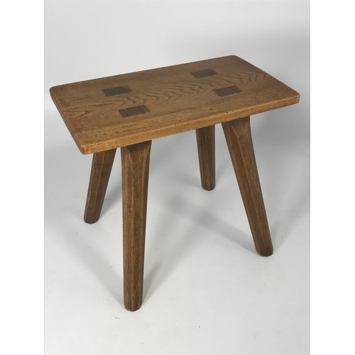 51 - A JOINTED OAK STOOL 37cm wide and  34cm tall