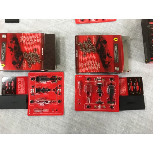 151 - POLISTIL BOXED 'UN PRIMATO MONDIALE' FERRARI F1, 1:16 SCALE, 7 OPENED KYOSHO FERRARI FORMULA CAR MOD... 