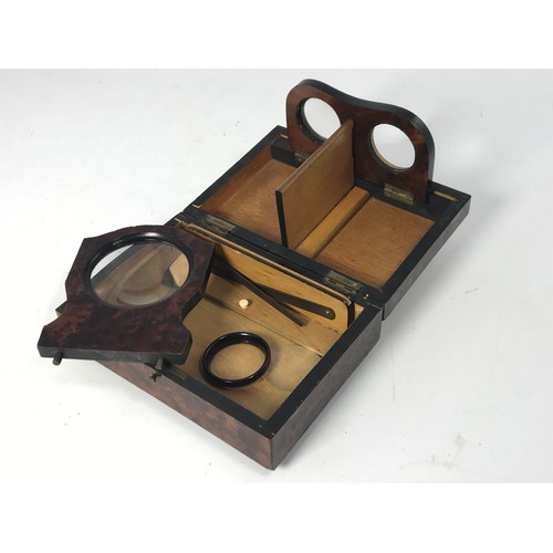 517 - STEREO SCOPE VIEWER IN FITTED WALNUT BOX