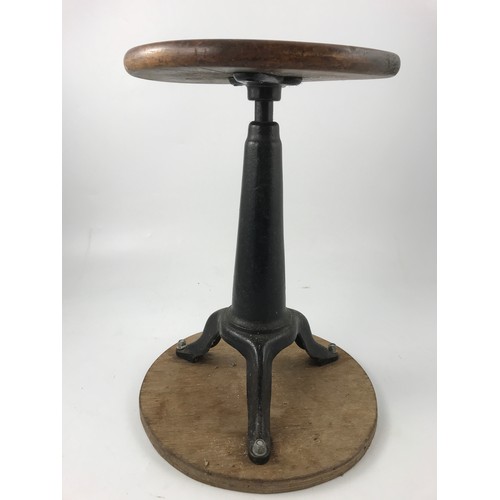 104 - STOOL WITH CAST IRON BASE