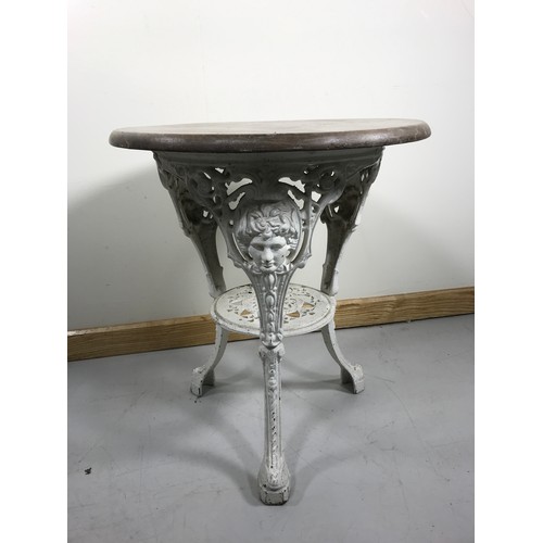 131 - CAST IRON ROUND TOP PUB TABLE