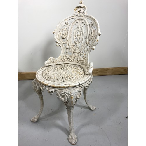 210 - SET OF 4 VERY GOOD QUALITY HEAVY VICTORIAN CAST IRON GARDEN CHAIRS IN THE COALBROOKDALE STYLE