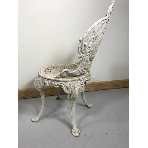 210 - SET OF 4 VERY GOOD QUALITY HEAVY VICTORIAN CAST IRON GARDEN CHAIRS IN THE COALBROOKDALE STYLE