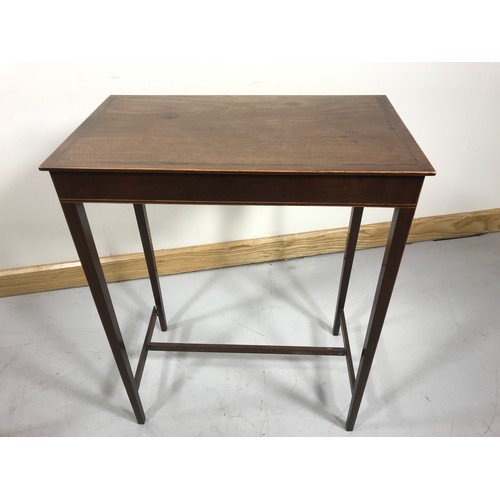 78 - INLAID MAHOGANY OCCASIONAL TABLE, 1 OTHER OCCASIONAL TABLE WITH LACQUERED TOP