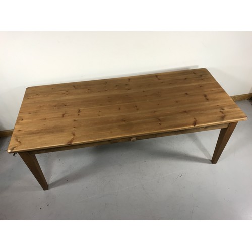 67 - MODERN PINE KITCHEN TABLE WITH SQUARE TAPERED LEGS