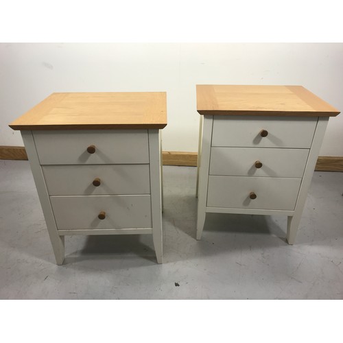 107 - PAIR OF MODERN 3 DRAWER BEDSIDE CABINETS EACH APPROX 65 cm X 44 cm