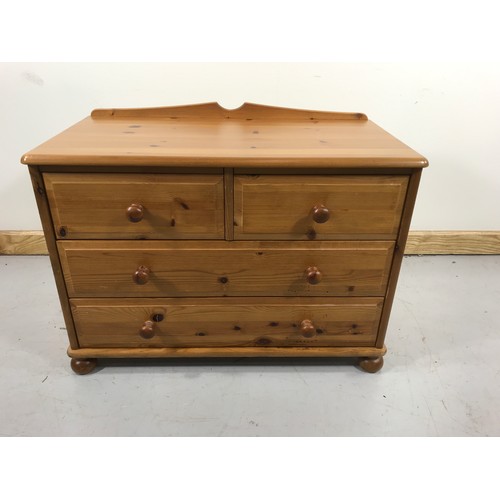 48 - MODERN PINE CHEST OF 2 OVER 2 DRAWERS