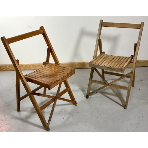 33 - 2 FOLDING WOODEN CHAIRS EACH MARKED GRAYS LTD.