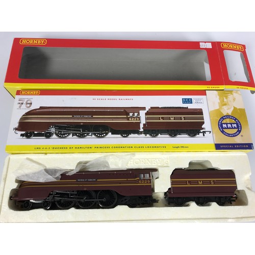 527 - HORNBY R2689 LMS 4-6-2 6229 DUCHESS OF HAMILTON , BOXED NRM MODEL DCC READY. WRITEN ON BOX DECODER F... 