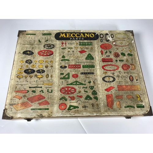 64 - BOX OF MECCANO PARTS, ORIGINAL BOX AND GOOD SELECTION