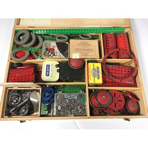 64 - BOX OF MECCANO PARTS, ORIGINAL BOX AND GOOD SELECTION