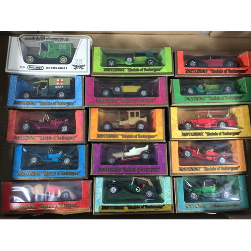 121 - 15 MATCHBOX Y SERIES MODEL CARS IN BOXED CONDITION, COLOURED BOXES AND INCLUDING 1 WHITE BOX Y12 MOD... 