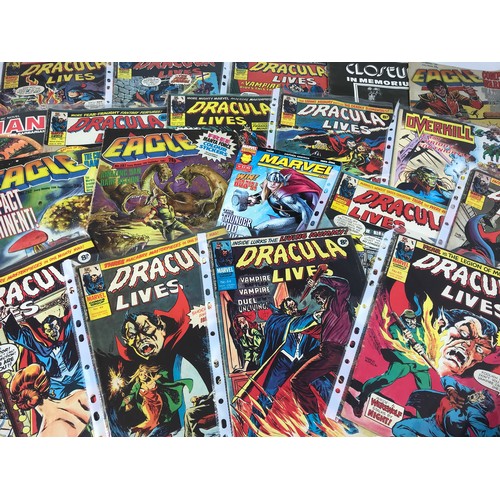 70 - COLLECTION OF EAGLE AND DRACULA COMICS, 6 EAGLE, 13 DRACULAR, A MARVEL, A CONAN, A CLOSE UP IN MEMOR... 