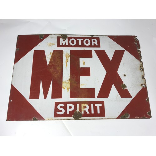 5 - MEX MOTOR SPIRIT ENAMEL SIGN APPROX. 30 INCHES X 20 INCHES