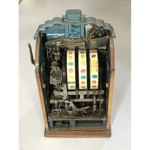 46 - 'ONE ARMED BANDIT' A MORRIS, SHEFRAS & SONS, LONDON, SLOT FRUIT MACHINE FOR SIXPENCES