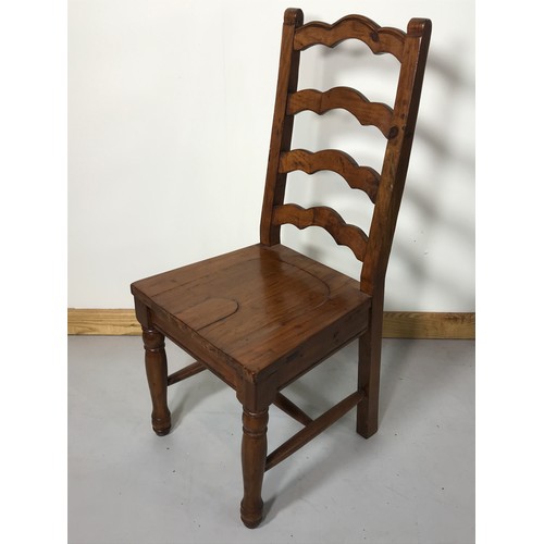 184 - SET OF 6 GOOD QUALITY LADDER BACK DINING CHAIRS BY ‘IRISH COAST’