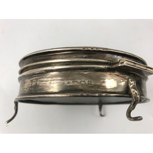 614 - ROUND SILVER MOUNTED AND TORTOISESHELL TRINKET BOX