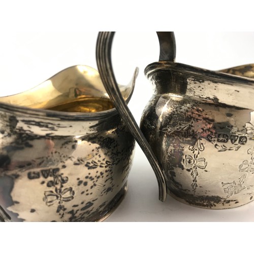 613 - SILVER CREAM JUG AND SUGAR BOWL 190g