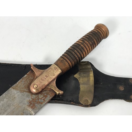 253 - U.S. SPRINGFIELD 1880 HUNTING KNIFE. MARKED U.S.SPRINFIELD AND NUMBERED 4418. 8” BLADE, 15” OVERALL.... 