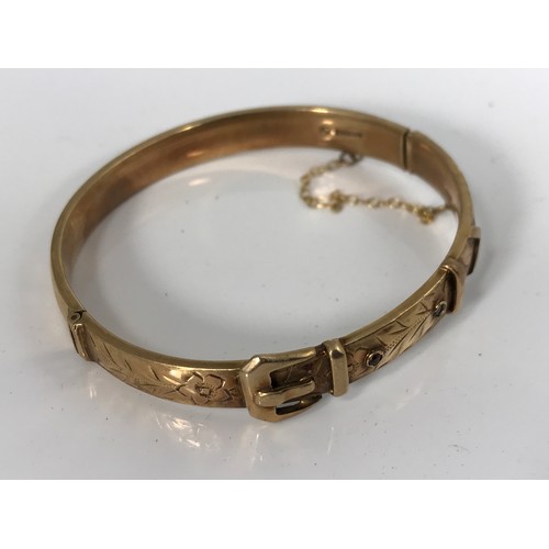 742 - 9 CARAT GOLD BANGLE APPROXIMATELY 13.8g