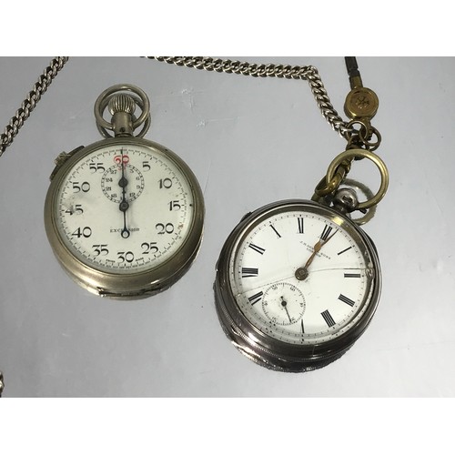 850 - SILVER POCKET WATCH AND 1 OTHER