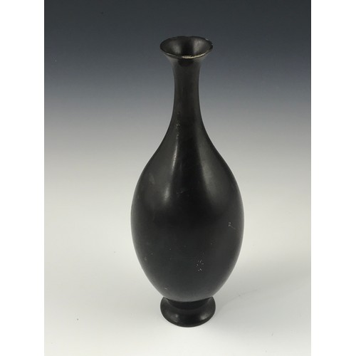 445 - BRONZE OVOID VASE, AF APPROX. 23 cm