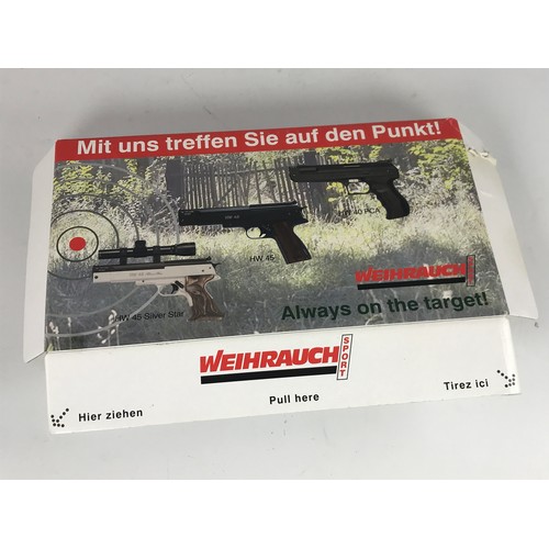 240 - WEIHRAUCH 0.22 CAL. HW45 AIR PISTOL, BOXED WITH INSTRUCTIONS ETC. APPEARS AS NEW AND WE ARE ADVISED ... 