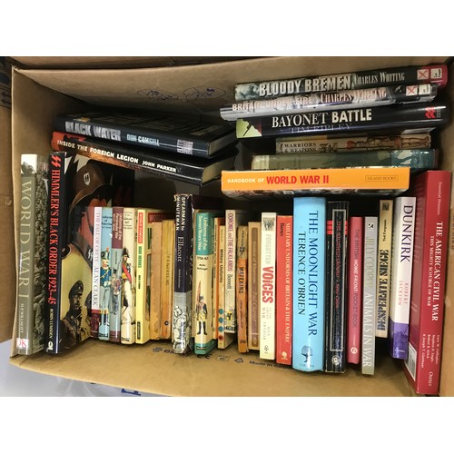 213 - QUANTITY OF WAR BOOKS INCLUDING 7 OSPREY MILITARY TITLES, HISTORY BOOKS ON THE SECOND WORLD WAR, COL... 