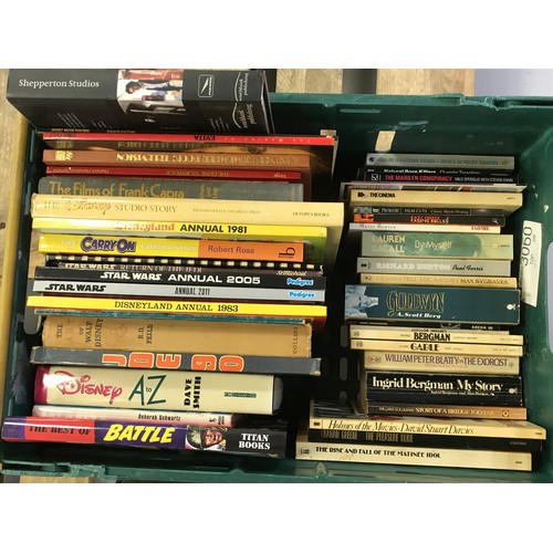 216 - 2 BOXES/TRAYS OF VARIOUS ANNUALS INCLUDING STAR WARS, DISNEY, DISNEYLAND, FILMS OF FRANK CUPRA, SUND... 