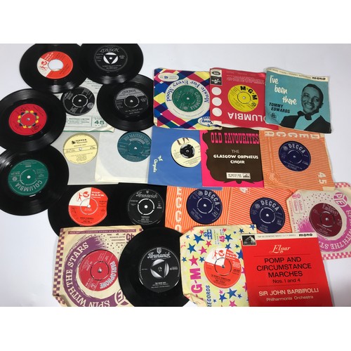 2 - BOX OF 7 INCH SINGLE RECORDS ASSORTED 1960'S POP TITLES