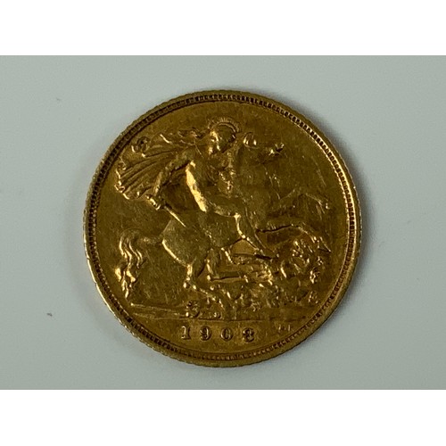 712 - 1908 HALF SOVEREIGN