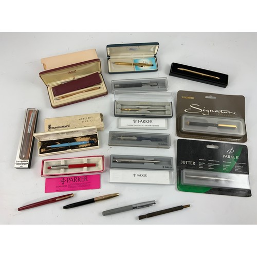 504 - QUANTITY OF FOUNTAIN PENS AND OTHER BOXED PARKER, CROSS, PAPERMATE ETC