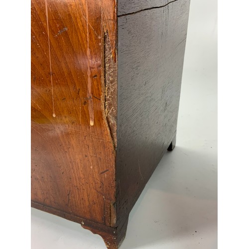 509 - PR. VERY GOOD QUALITY GEORGE III FLAME MAHOGANY KNIFE BOXES, EACH HAVING A FITTED INTERIOR AND HINGE... 