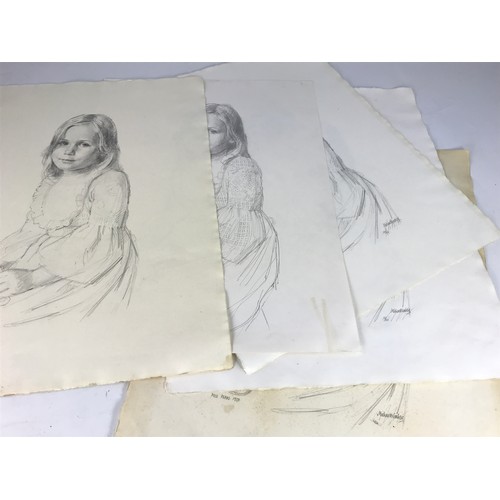 22 - MICHAEL NOAKES, INTERESTING SKETCH ‘NATALIE CLARKE, MISS PEARS 1973’  approx. 56 x 42 cm TOGETHER WI... 