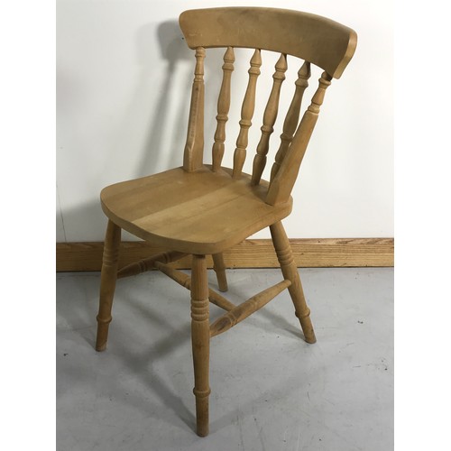 1290 - PINE CIRCULAR KITCHEN TABLE  110cm IN DIA AND SET OF 4 CHAIRS