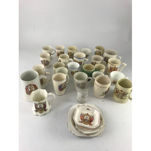 1573 - COLLECTION OF 26 MAINLY EDWARD VIII CORONATION & SIMILAR MUGS, PLUS 5 PLATES, SAUCERS ETC