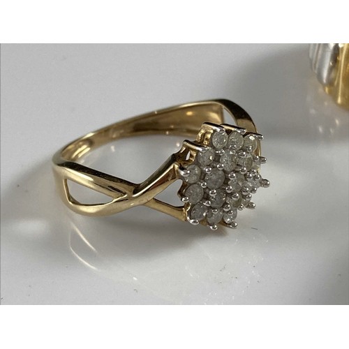 775 - 3 MODERN TRU DIAMONDS AND SIMILAR DRESS RINGS