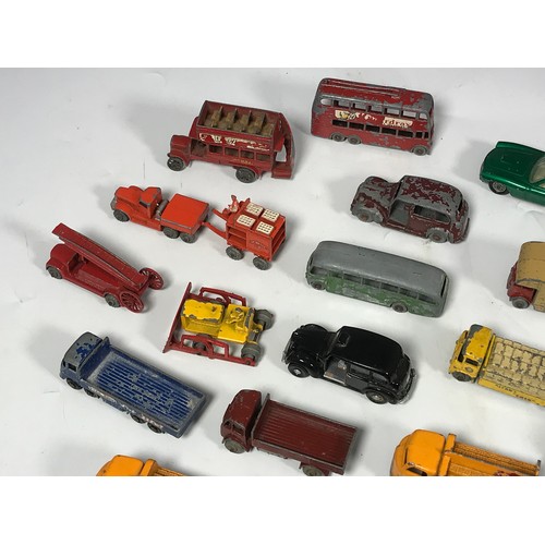 312 - LESNEY MATCHBOX, 23 EARLY 1-75'S INCLUDING CEMENT LORRY, BEDFORD SB COACH, LONDON B TYPE BUS, TROLLE... 