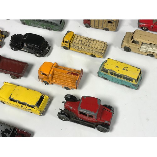 312 - LESNEY MATCHBOX, 23 EARLY 1-75'S INCLUDING CEMENT LORRY, BEDFORD SB COACH, LONDON B TYPE BUS, TROLLE... 