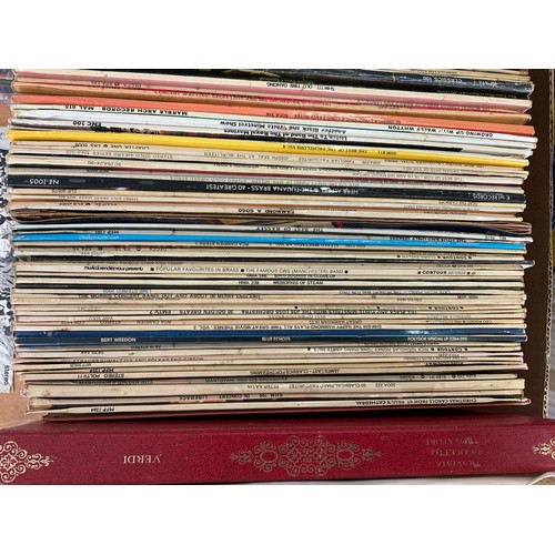 141 - BOX OF MIXED LP RECORDS, MOSTLY EASY LISTENING AND CLASSICAL