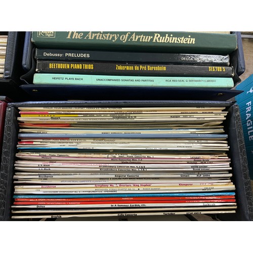 128 - 4 X CASES OF CLASSICAL RECORDS INCLUDING 7 BOX SETS AND APPROX 80 LP's, see condition report for ful... 