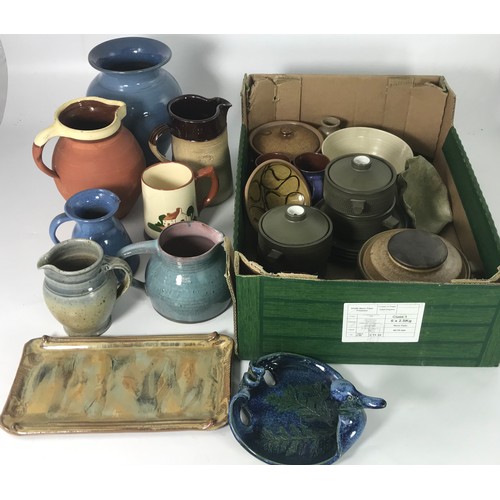 1622 - STUDIO POTTERY JUGS ETC. (2 BOXES)