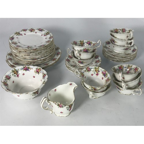 1614 - PRETTY ROYAL DOULTON PART TEA SET WITH FLORAL DECORATION