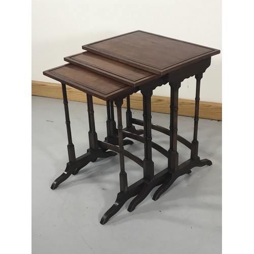 1201 - NEST OF 3 MAHOGANY OCCASIONAL TABLES