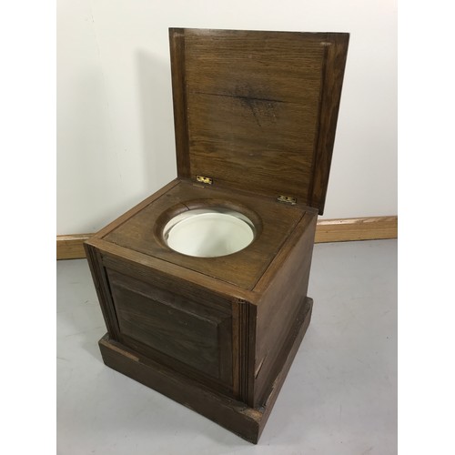 1159 - A MAHOGANY HINGED TOP COMMODE, FITTED