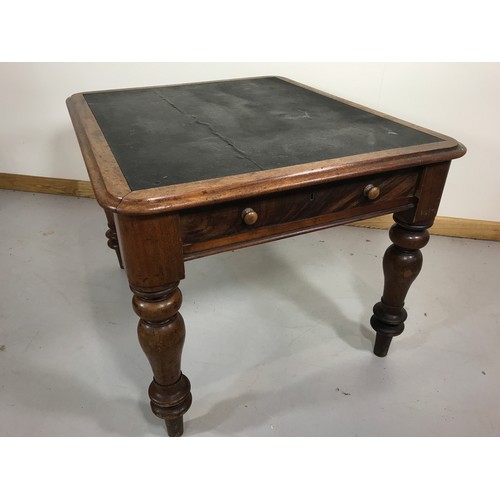 1195 - IMPRESSIVE VICTORIAN MAHOGANY WRITING TABLE WITH LEATHER WRITING SURFACE AND OPPOSING DRAWERS APPROX... 