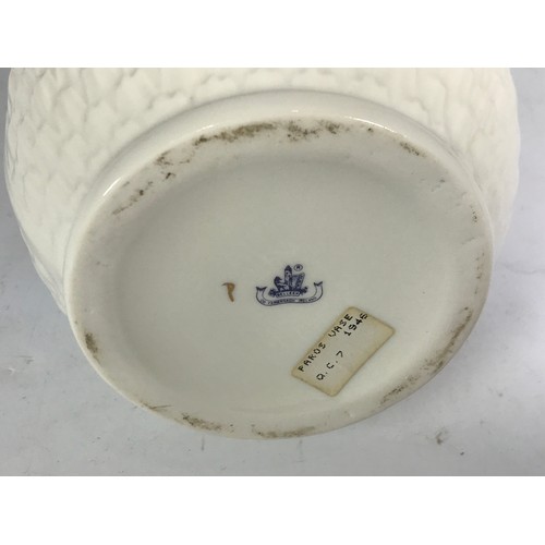 1672 - BELLEEK PAROS VASE, APPROX. 27.5 cm